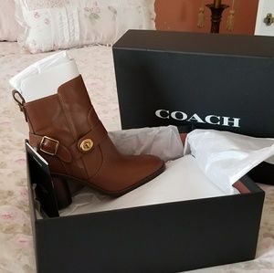 Brand new Italian leather coach boots size 5